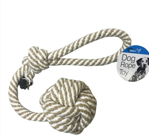 Rope Ball Pet Dog Toy With Loop Handle