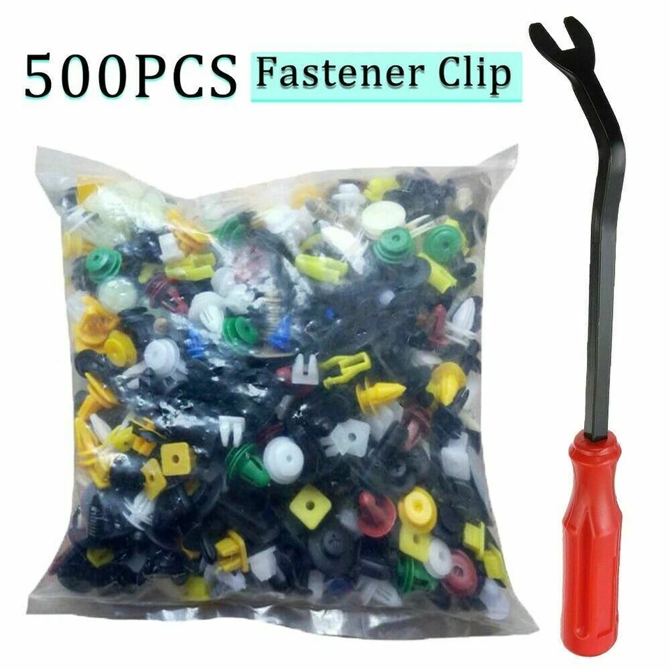 500 Clips Car Body Plastic Push Pin Rivet Trim Moulding Fastener Screwdriver Kit Foto 2 de 4