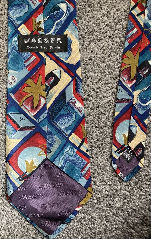 Zapatos para hombre Jaeger zapatos zapatos azul multicolor novedad pura corbata de seda pura Foto 3 de 4