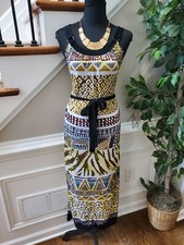 AA Studio AA Women Multicolor Polyester Round Neck Sleeveless Maxi Dress Size 10