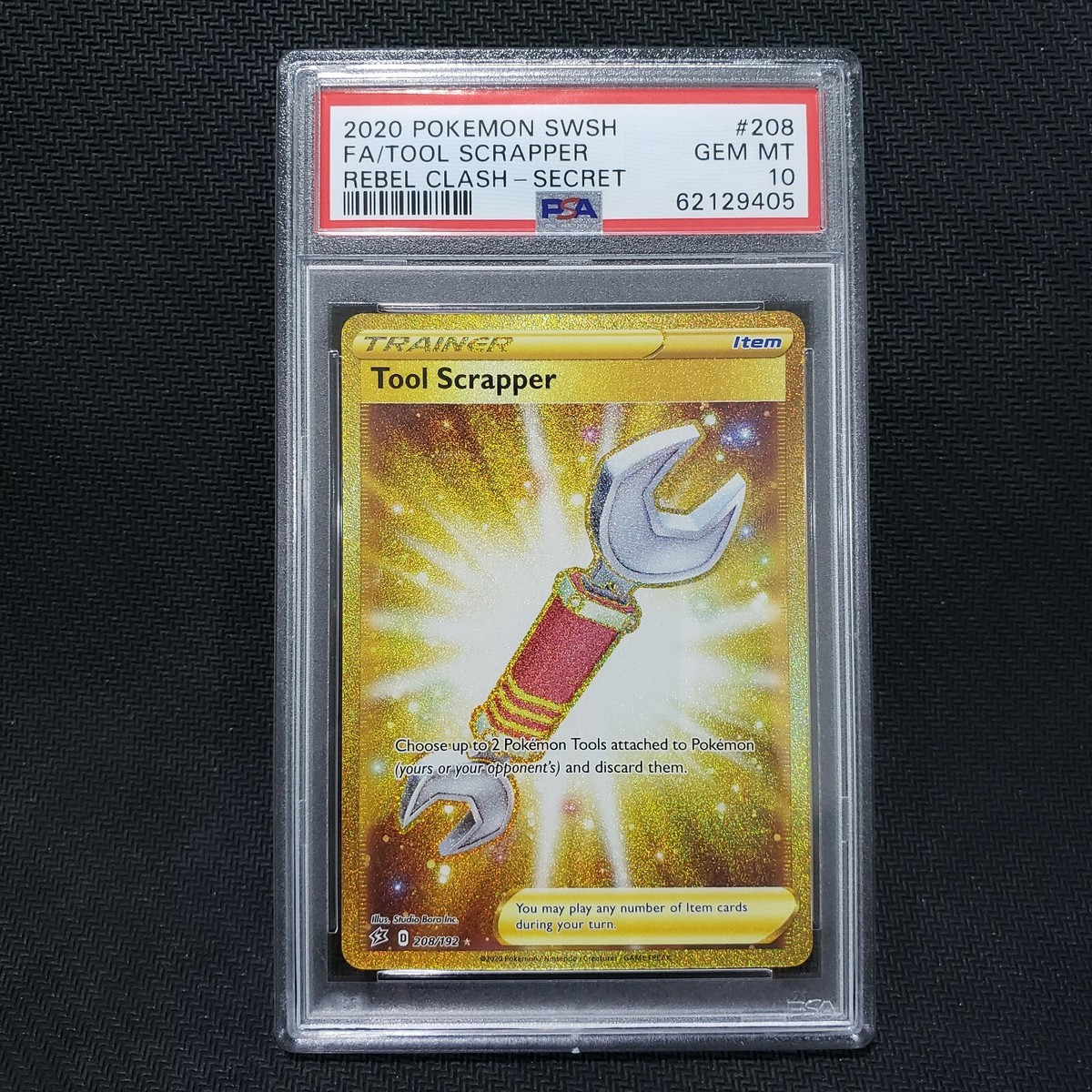 2020 Pokemon: TOOL SCRAPPER 208/192 Gold Secret [Rebel Clash] Gem