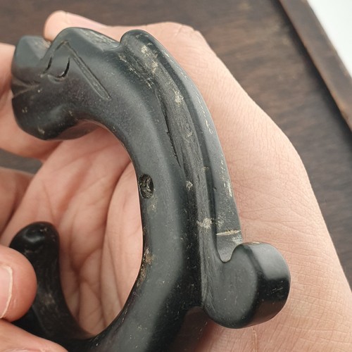 Pietra antica magnetica nera giada pietra scultura animali amuleto perlina - Foto 14 di 18