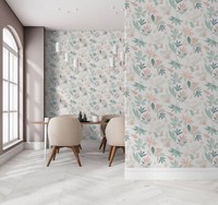 Vliestapete Grafisch Floral Abstrakt Blumen Weiß Beige GrüN 47469 (6,92€/1Qm)