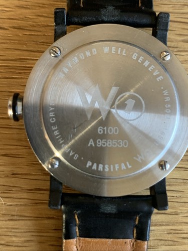 Raymond Weil Parsifal 6100 W1 Rare With Black Dial - Picture 10 of 15