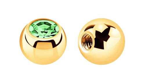 Set 2 Piercing Gioielli Vite Palle Placcato Oro IN 1,6x5mm con Zirconia Crystal - Foto 26 di 36