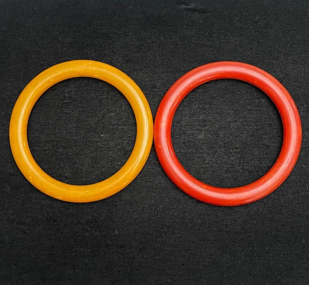 Butterscotch Orange Bakelite Bangle Bracelet Lot … - image 9