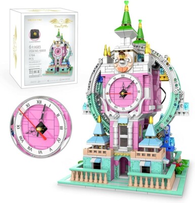 HENG TAI CASTLE CLOCK WITH FERRIS WHEEL - BUILDING BLOCKS - NEW IN BOX!