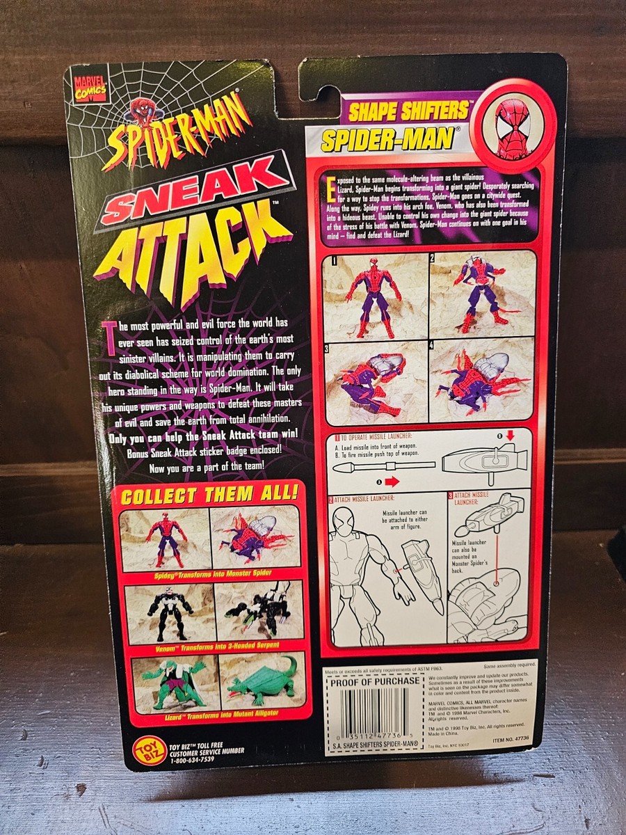 Toy Biz Spider-Man Sneak Attack Shape Shifters Figure 86892721612