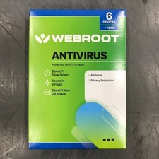 Webroot Antivirus Protection for 6 Devices 1-Year   New/Sealed  