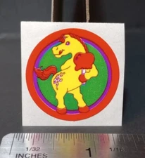 Vintage Stickers CTP Apple Fruit Scratch and Sniff Sticker Glossy Horse🍎