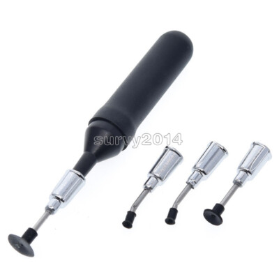 IC SMD Vacuum Sucking Pen Sucker Pick Up Hand + 4 Suction Headers MT-668