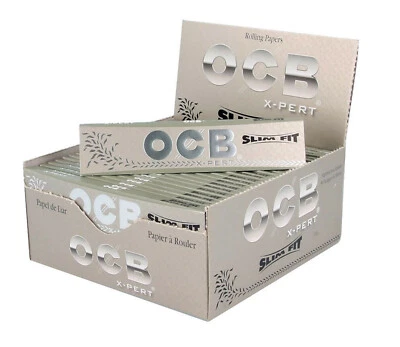 OCB Silver X-Pert Slim Fit King Size Slim Rolling Paper 50 Booklets-Sealed Box