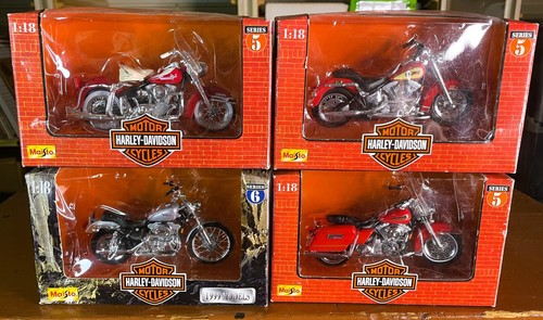 MAISTO Harley Davidson 1:18 Lot of Four Die-Cast Motorcycles Series 5 & 6
