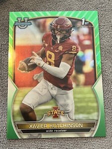 2022 BOWMAN CHROME U XAVIER HUTCHINSON GREEN REFRACTOR AUTO /99 Iowa State