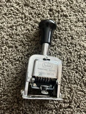 Justrite Vintage Numbering Machine NM 2H Original Box 1970's Japan Desktop Prop