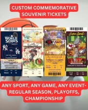 Sports Event Commemorative Souvenir Ticket Stub *Customized for any event*