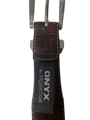 Onyx by Brighton Black & Brown Leather Golf Belt Mens 44 Concho READ Condition - Picture 11 of 12