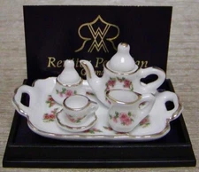Reutter Porcelain Miniature Rose Tea Set
