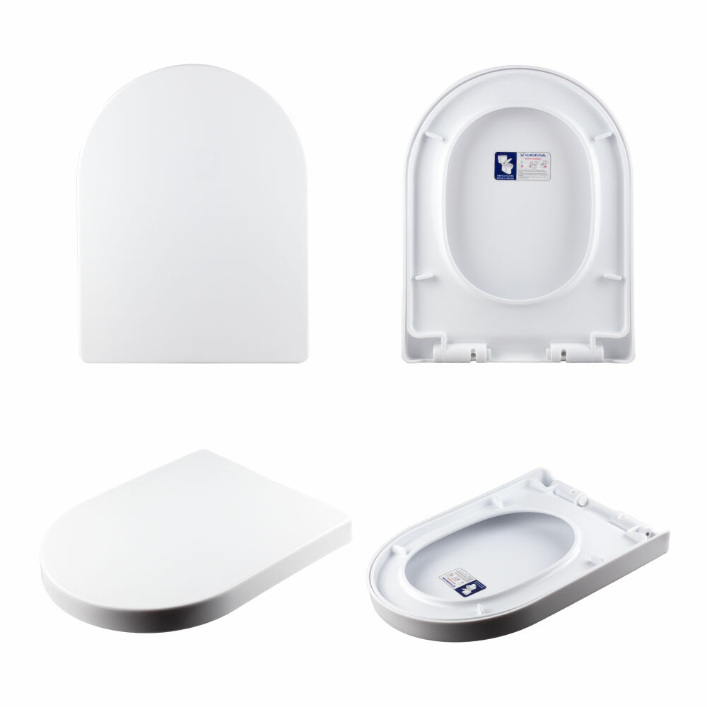Universal D Shape Toilet Seat Heavy Duty Soft Close Quick Release Top