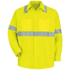 Red Kap Reflective Hi Vis ANSI Type R Class 2 Work Shirt Fluorescent