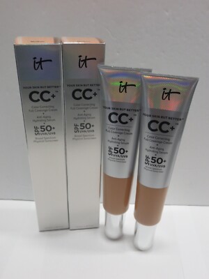 IT COSMETICS YOUR SKIN BUT BETTER CC+ CORRECTING CREAM MEDIUM 2.53 OZ - LOT OF 2