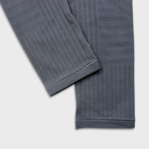 Lululemon Pants Womens Size 8 Gray Reveal Tight Mesh Stripes Gym Yoga Leggings - Picture 7 of 9