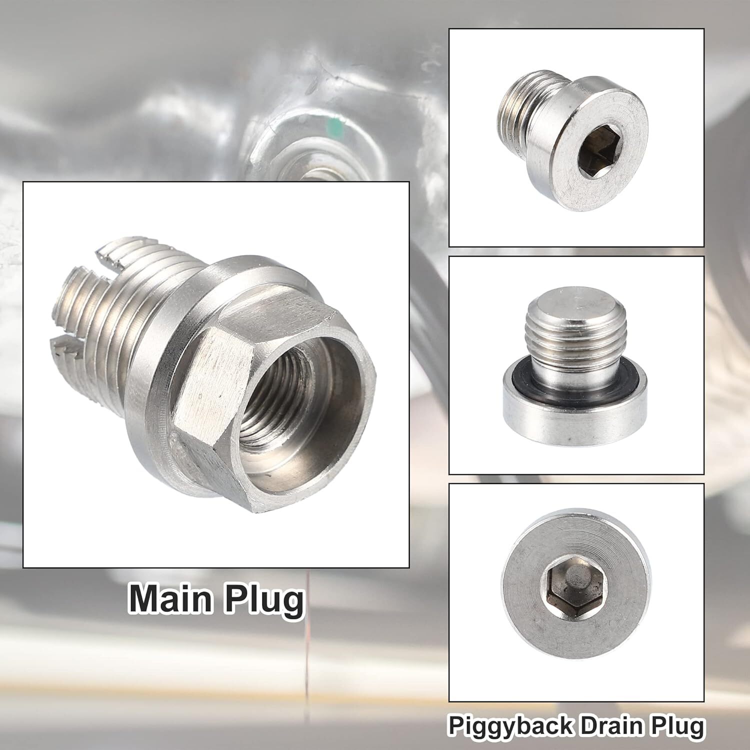 Oil Drain Plug Self-tapping Piggyback Stainless Steel Repair Kit M16.1-1.5x15mm 