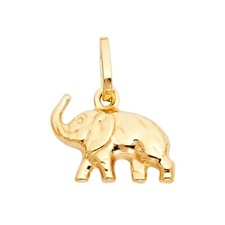 14K Yellow Gold Elephant Pendant
