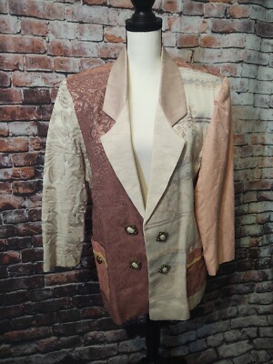 VINTAGE DELAH MCKAY 1980-90s PINK PURPLE BEIGE OPEN FRONT