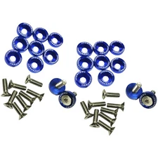 20pcs Blue Aluminum Engine Bay Fender Bumper Washer Bolt Dress Up Kit