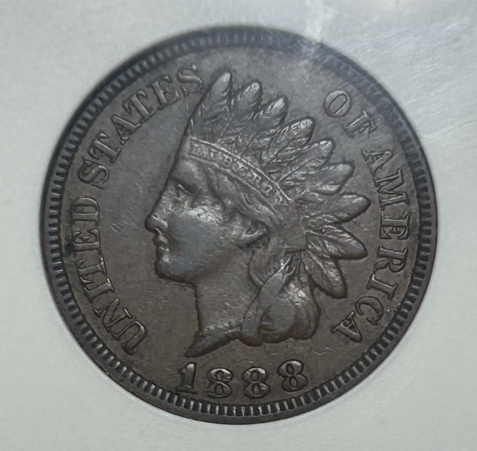 1888-P S-2 Snow 2 RPM Indian Head Cent EF40 Old Anacs Soapbox Holder - VERY RARE - Image 3 of 4