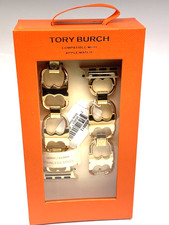 Tory Burch Women's Apple Watch 38/40 Band Gold Stainless Steel Bracelet TBS0013