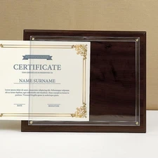 4 Certificate/Document/ Slide in Frame Plaque 8.5x11  Black Photo Wall Display 