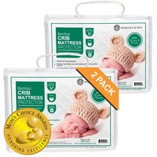Crib Mattress Protector Pad 2 Pack - Ultra-Soft Waterproof Breathable Premium...