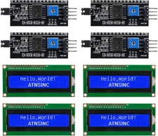 4-Pack 1602 LCD Display Module I2C Blue Screen Backlight 16X2 Character IIC