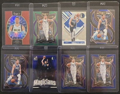 Luka Doncic 8-Card Lot   3 PRIZM, Neon Icons, Green PRIZM, 2 Premier Level