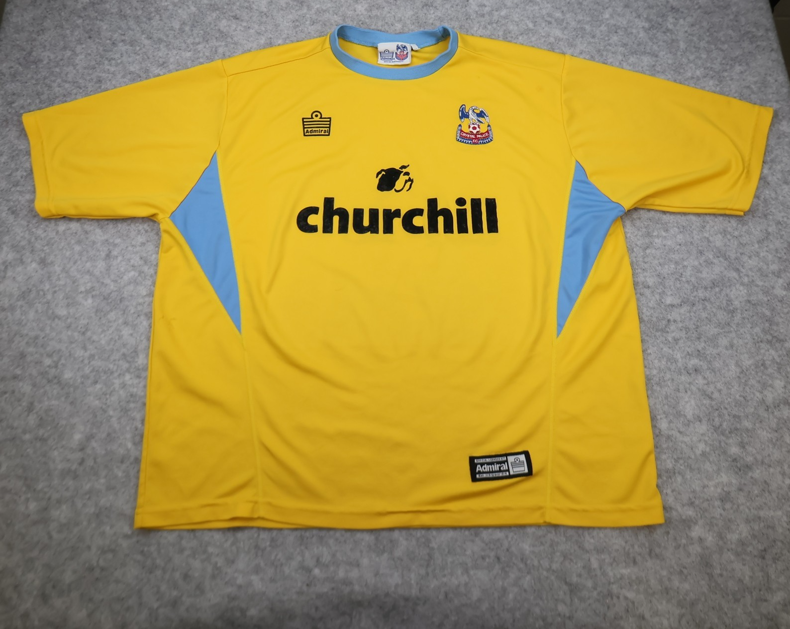 Vintage Crystal Palace Shirt 2XL Yellow Away Kit 2003 2004 Admiral Jersey