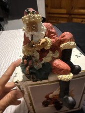 Weihnachtsmann Regal Sitter schwer massiv Weihnachtsfigur 7" hoch Vintage