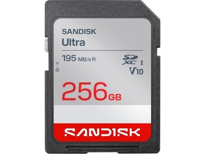 SANDISK 256GB Ultra SDHC UHS-I Card and SDXC UHS-I Card - Up to 195MB/s Read