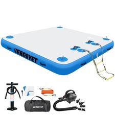 Floating Dock Inflatable Platform, 6/8 Inch Thick Multi-Person Swim Inflatabl...