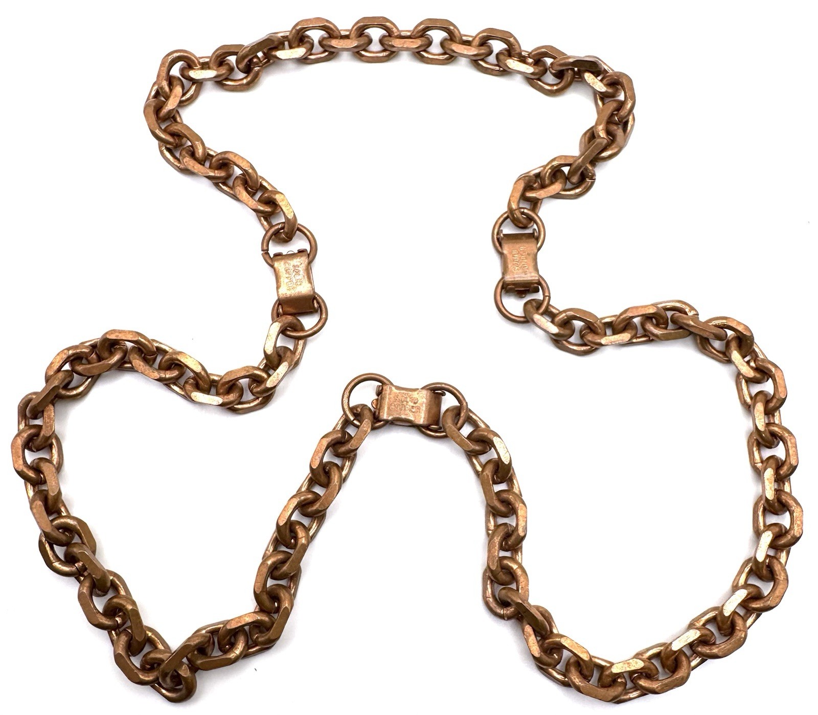 Vintage Solid Copper Cable Chain Necklace 23 in 7… - image 2