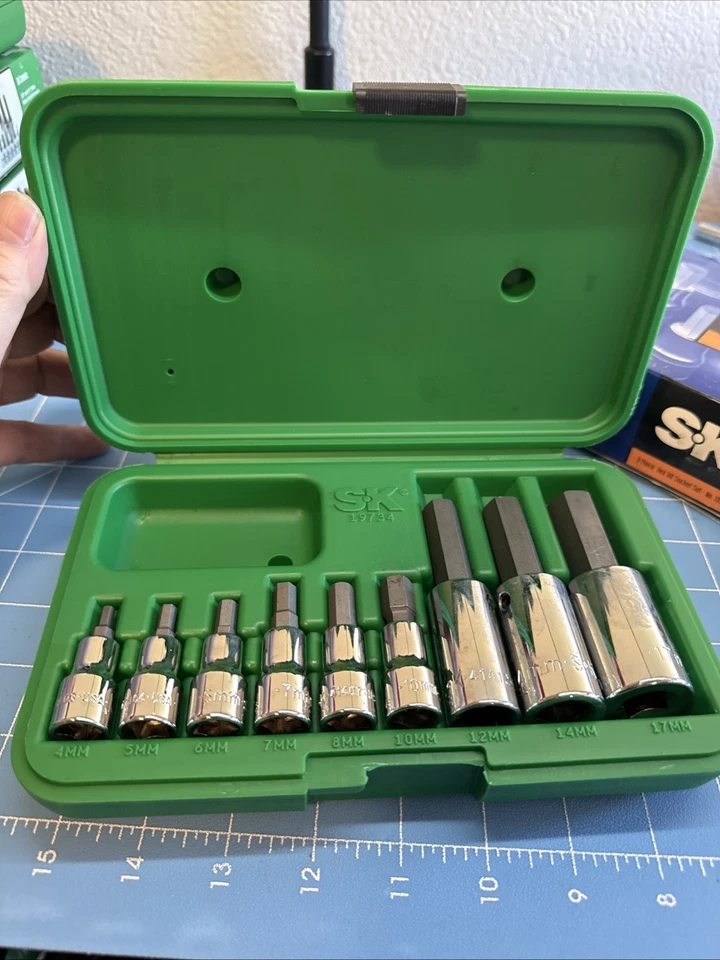 SK Tools 19734 9 piece combination drive METRIC Hex head / Allen head socket set - Image 4 of 4