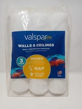 Valspar 3-Pack 9-in x 3/8-in Nap Woven Polyester Paint Roller Cover