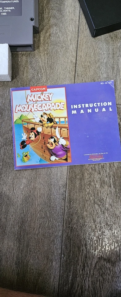 B-405 VINTAGE ORIGINAL NINTENDO NES MICKEY MOUSECAPADE GAME W/ BOX - Image 3 of 4