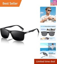 Polarized Bifocal Reading Sunglasses,TR90 Wrap Sports Bifocal Build-In Sun Re...