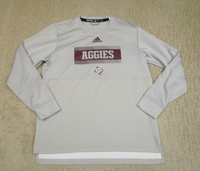 Texas A&M Aggies Sweatshirt Men Large Gray NCAA College Adidas Pullover Crewneck