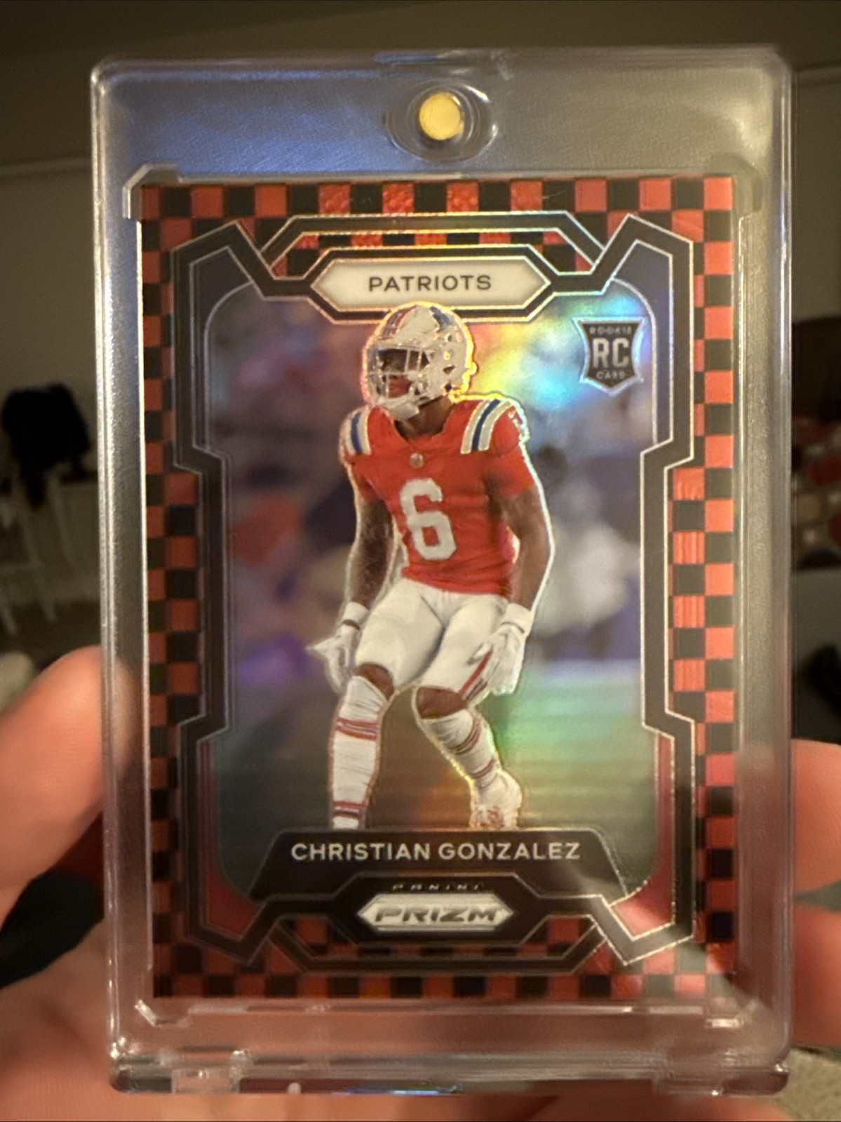 2023 Panini Prizm Rookies Christian Gonzalez #369 Red and Black Checkerboard RC