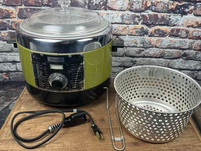 #ad #ad Vintage Sears Automatic Heat Control Cooker Fryer Avocado Green W Accessories $39.99