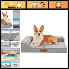 Orthopedic Memory Foam Dog Bed, Washable Pet Couch with Waterproof Cover, 35x23