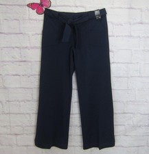 New York Co 7th Avenue Blue Tie-Waist Belted Wide-Leg Ponte Pant size 12 New